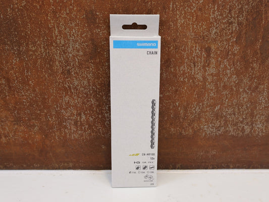 Kette von Shimano, SHIMANO XTR DURA ACE CN M9100 12 FACH KETTE 116 GLIEDER vor USEDBIKES-OB.DE Hintergrund