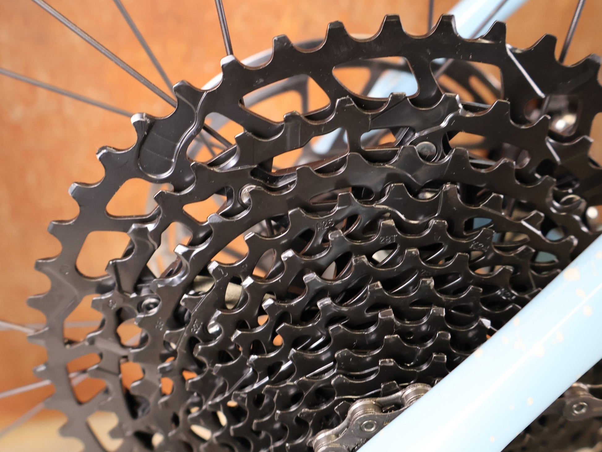 Gravel/Cyclocross von Specialized, SPECIALIZED DIVERGE EXPERT CARBON – GLOSS ARCTIC BLUE / SAND SPECKLE / TERRA COTTA / 61CM vor USEDBIKES - OB.DE Hintergrund