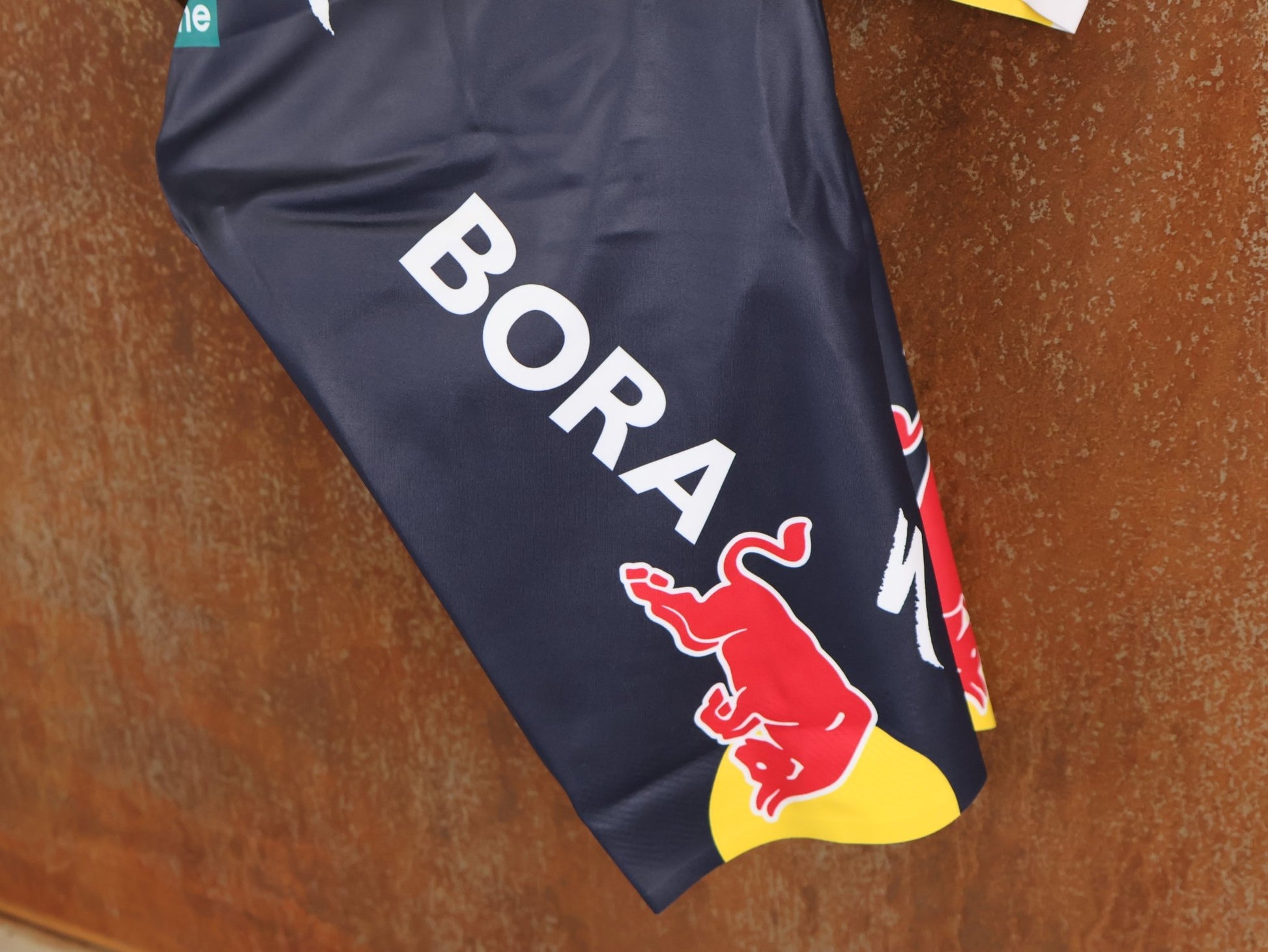 Anzug - BOH von Specialized, SPECIALIZED RED BULL - BORA HANSGROHE AERO SKIN SUIT LS / IRISH CHAMPION vor USEDBIKES - OB.DE Hintergrund