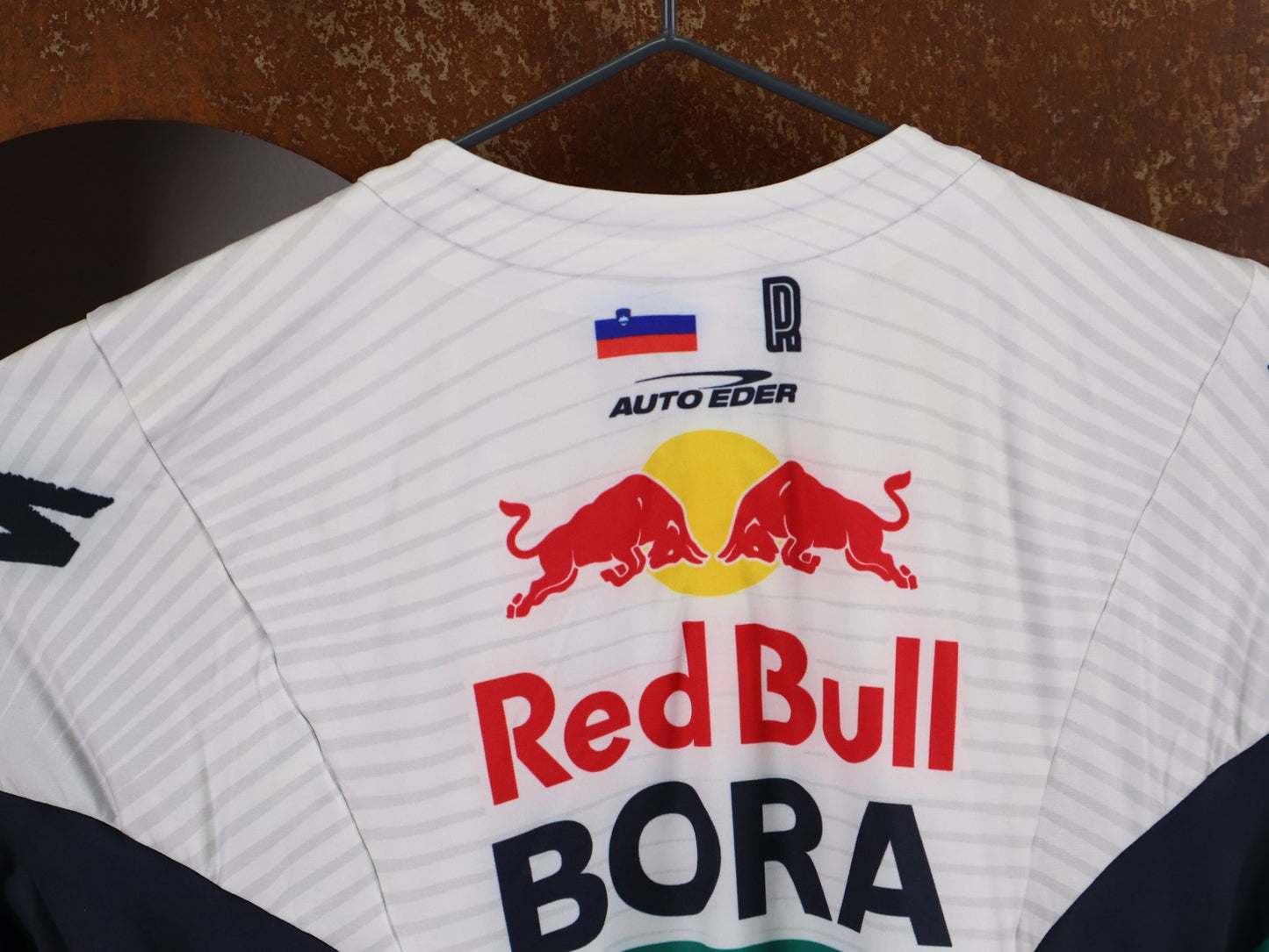 Anzug - BOH von Specialized, SPECIALIZED RED BULL - BORA HANSGROHE AERO SKIN SUIT LS ROGLIČ / LANGARM EINTEILER vor USEDBIKES - OB.DE Hintergrund