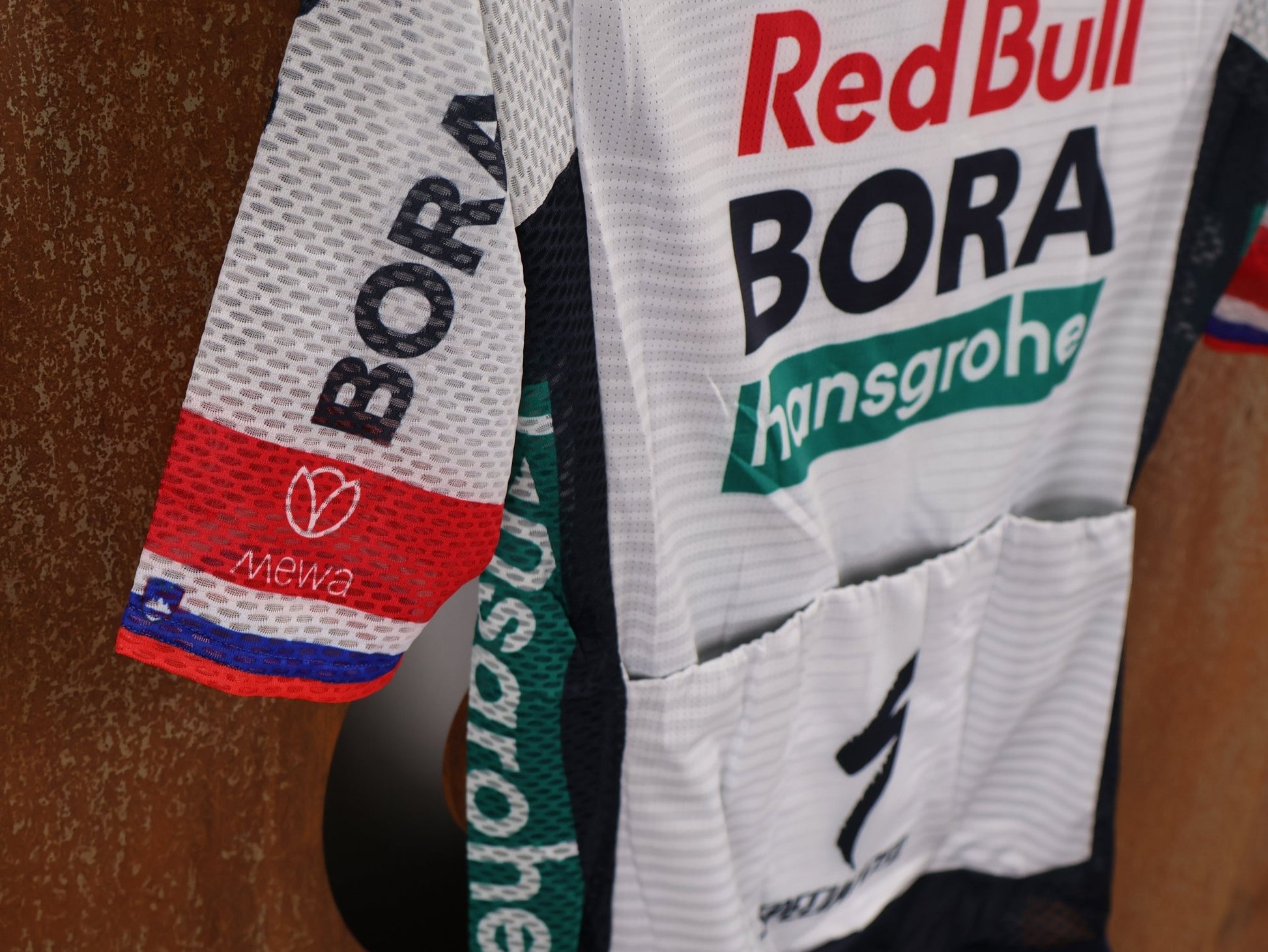 Kurzarm Trikot - BOH von Specialized, SPECIALIZED RED BULL - BORA HANSGROHE LIGHTWEIGHT JERSEY SS ROGLIČ / KURZARM TRIKOT vor USEDBIKES - OB.DE Hintergrund
