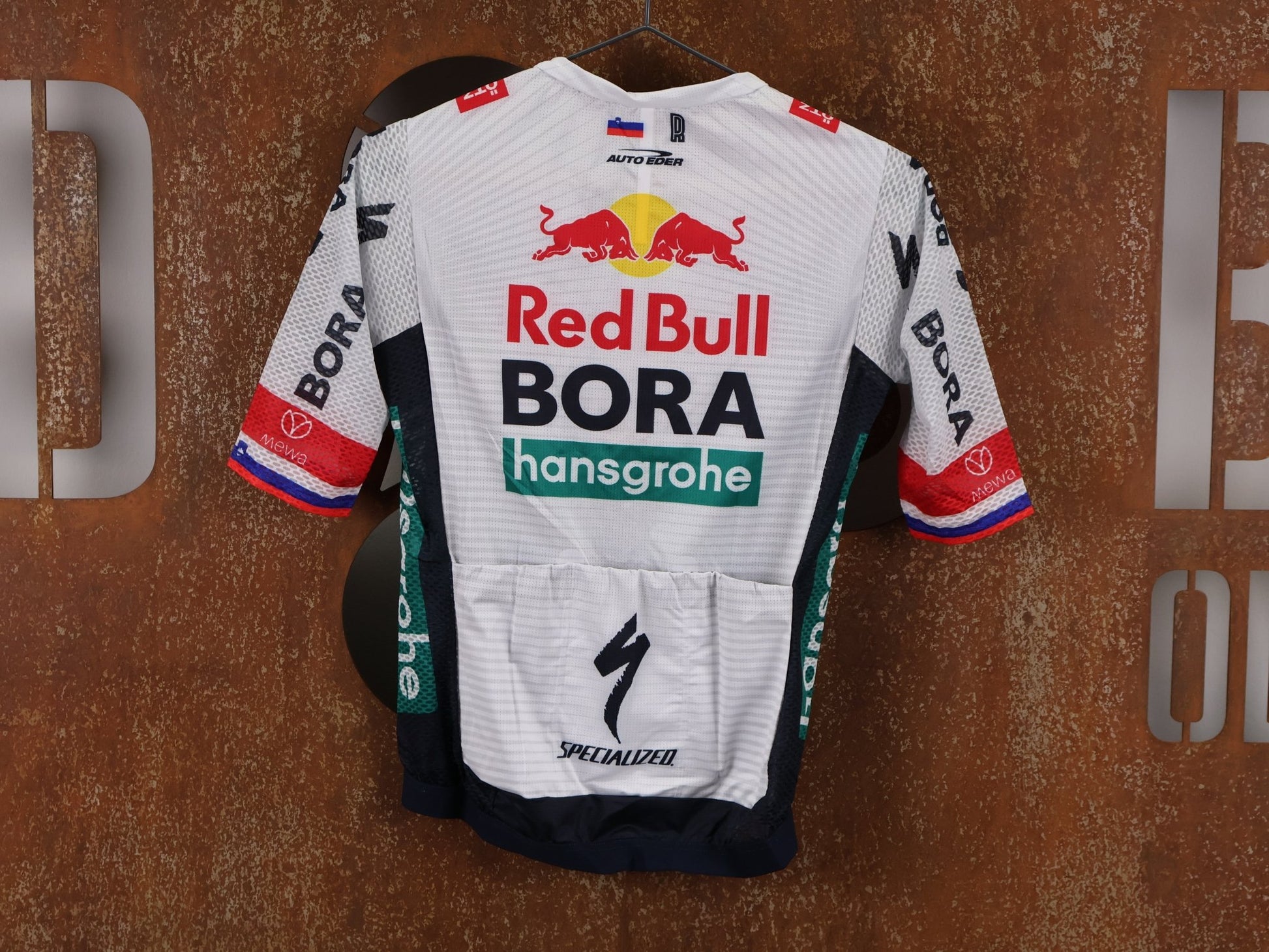 Kurzarm Trikot - BOH von Specialized, SPECIALIZED RED BULL - BORA HANSGROHE LIGHTWEIGHT JERSEY SS ROGLIČ / KURZARM TRIKOT vor USEDBIKES - OB.DE Hintergrund
