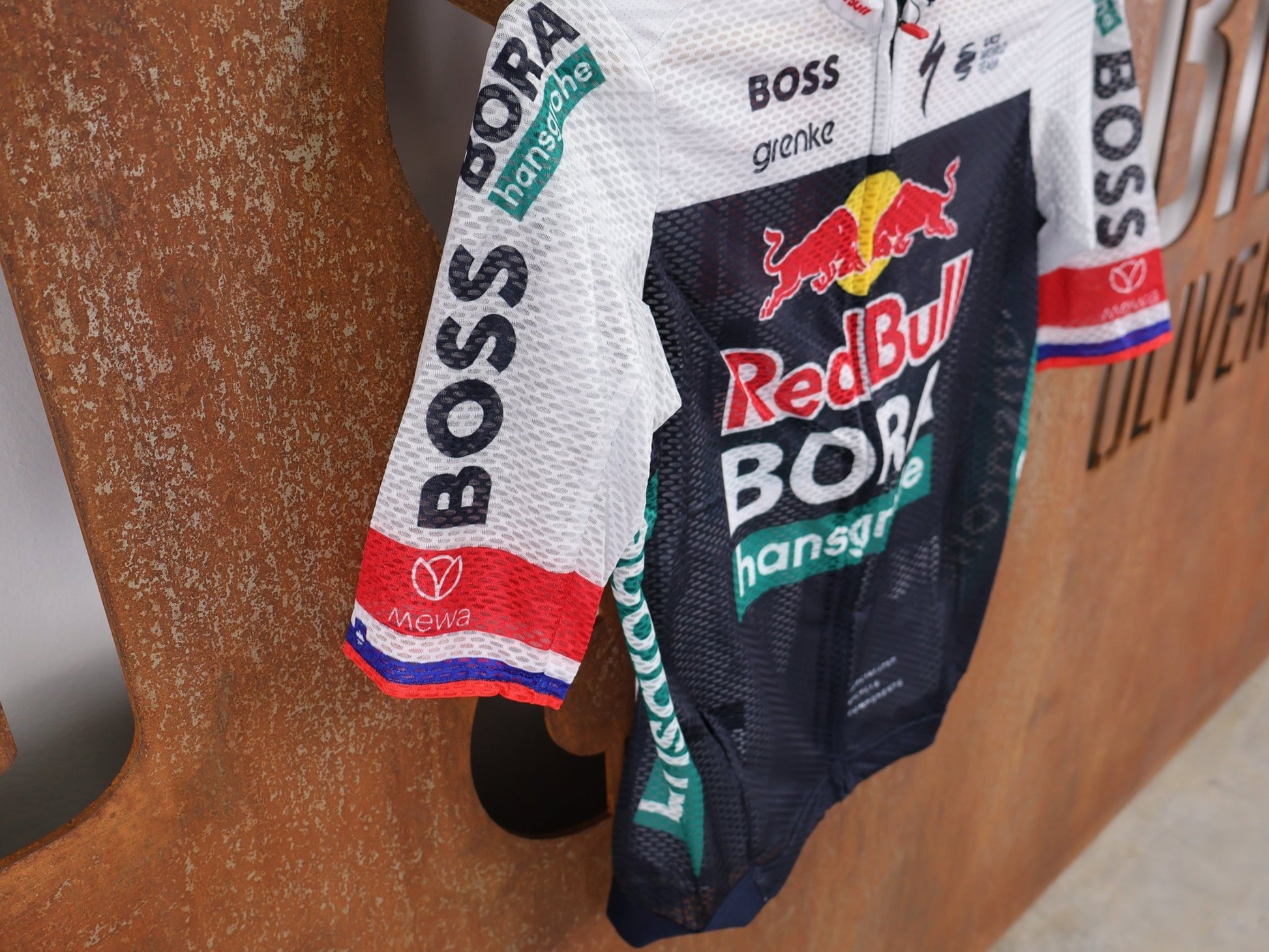 Kurzarm Trikot - BOH von Specialized, SPECIALIZED RED BULL - BORA HANSGROHE LIGHTWEIGHT JERSEY SS ROGLIČ / KURZARM TRIKOT vor USEDBIKES - OB.DE Hintergrund