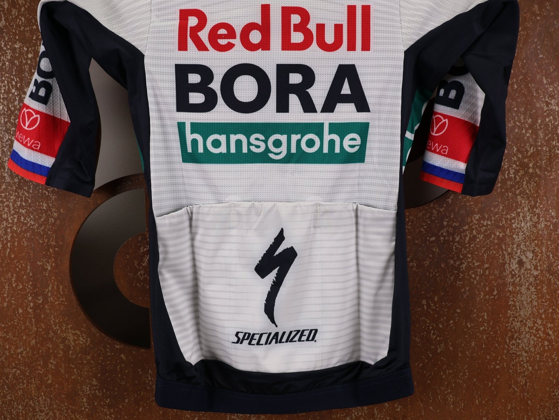 Kurzarm Trikot - BOH von Specialized, SPECIALIZED RED BULL - BORA HANSGROHE RACE JERSEY SS ROGLIČ / KURZARM TRIKOT vor USEDBIKES - OB.DE Hintergrund