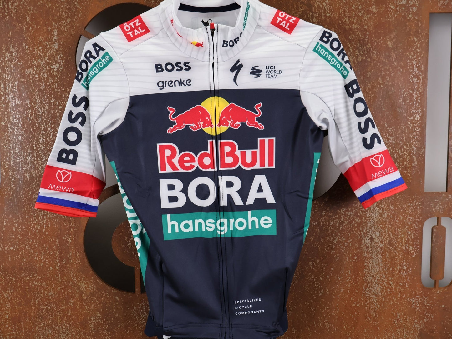 Langarm Trikot - BOH von Specialized, SPECIALIZED RED BULL - BORA HANSGROHE THERMAL JERSEY SS ROGLIČ / KURZARM TRIKOT vor USEDBIKES - OB.DE Hintergrund