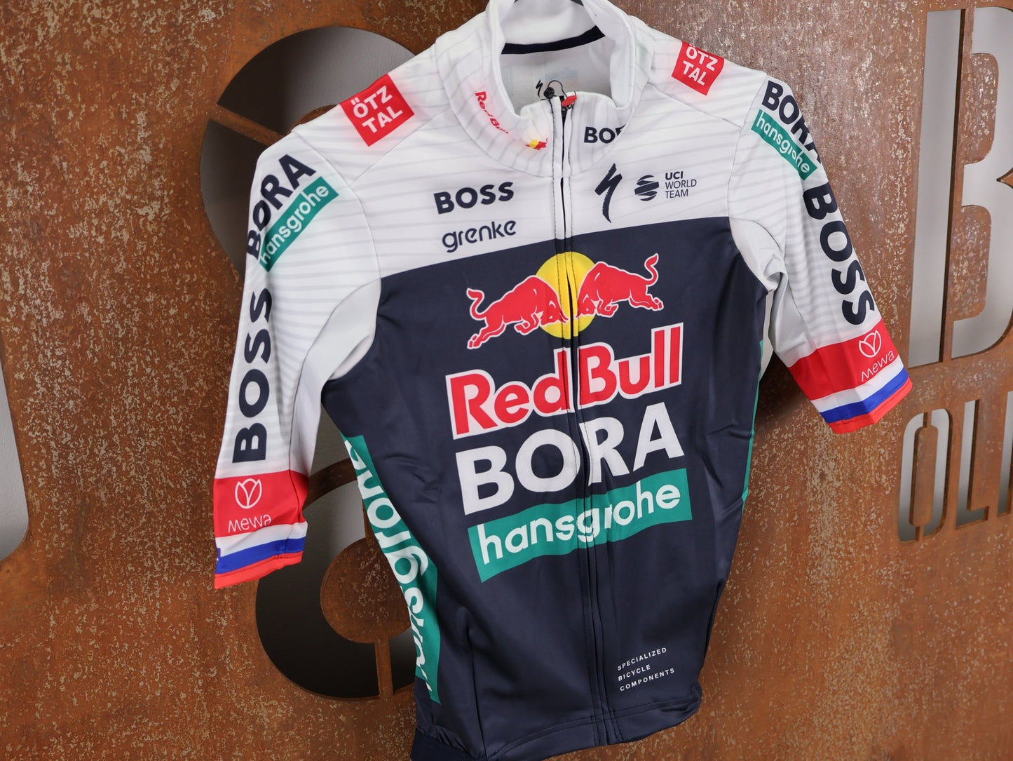 Langarm Trikot - BOH von Specialized, SPECIALIZED RED BULL - BORA HANSGROHE THERMAL JERSEY SS ROGLIČ / KURZARM TRIKOT vor USEDBIKES - OB.DE Hintergrund