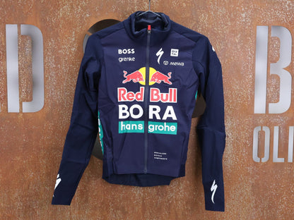 Regenbekleidung - BOH von Specialized, SPECIALIZED RED BULL - BORA HANSGROHEWET WEATHER JERSEY LS / LANGARM THERMAL RENNTRIKOT vor USEDBIKES - OB.DE Hintergrund