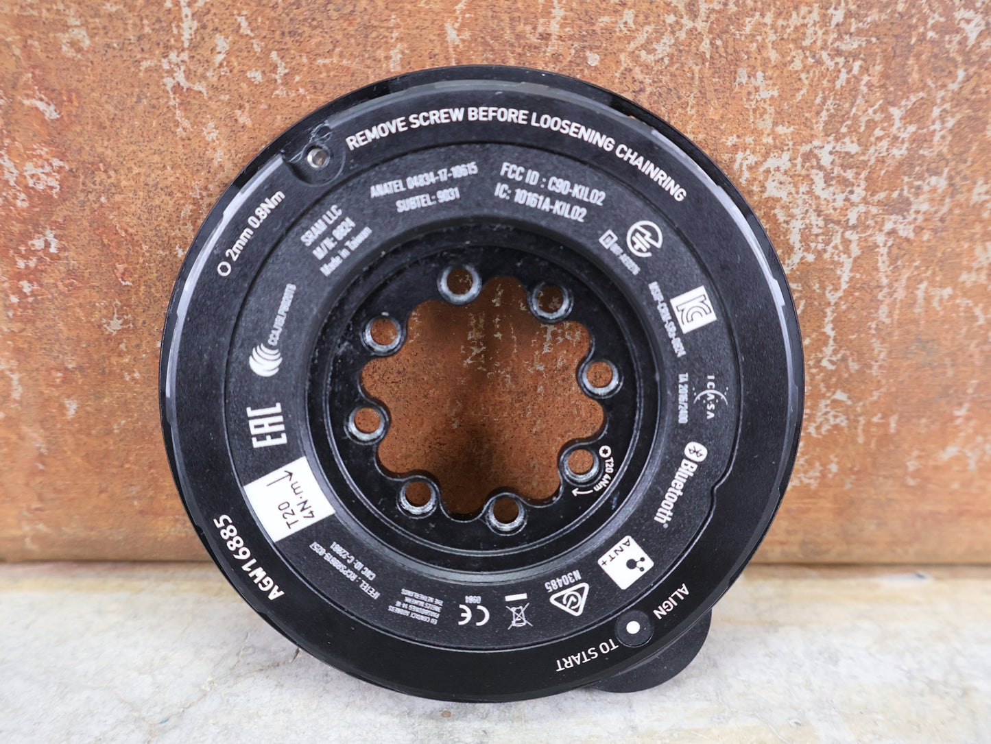 Powermeter von Sram, SRAM QUARQ POWER METER SPIDER AXS – XX / XX SL – 8 - LOCH – TRANSMISSION vor USEDBIKES - OB.DE Hintergrund