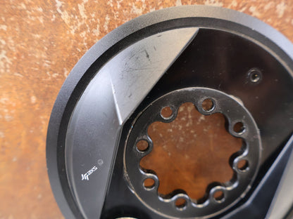 Powermeter von Sram, SRAM QUARQ POWER METER SPIDER LEISTUNGSMESSER XX SL AXS vor USEDBIKES-OB.DE Hintergrund
