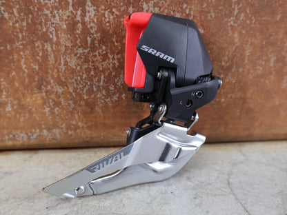 Schaltungsteile von Sram, SRAM RIVAL AXS E1 UMWERFER / 2X12 - FACH / ROAD / ANLÖT / BRAZE - ON vor USEDBIKES - OB.DE Hintergrund