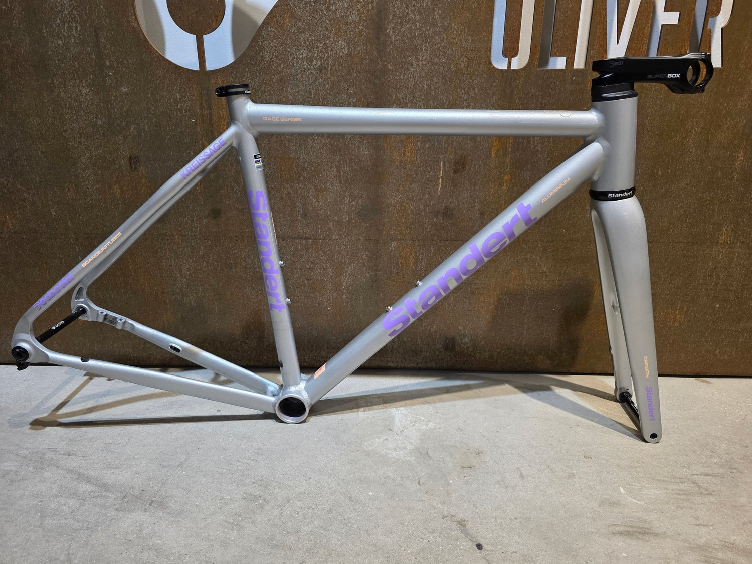 Rennradrahmen von Standert, STANDERT KREISSÄGE RS SEE YA SILVER RAHMENSET / DISC / 52CM vor USEDBIKES - OB.DE Hintergrund
