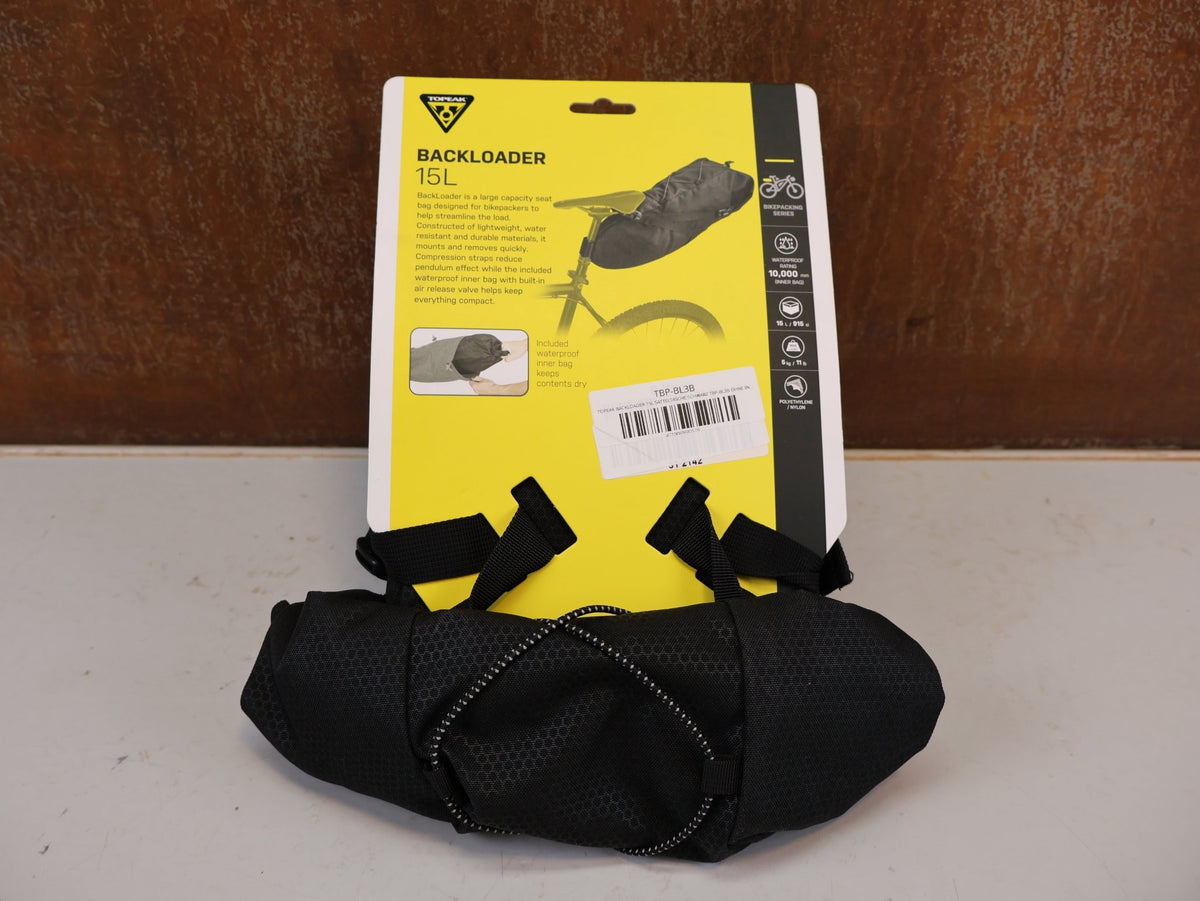 Taschen & Rucksäcke von topeak, TOPEAK BACKLOADER 15L SATTELTASCHE SCHWARZ TBP-BL3B OHNE INNENSACK vor USEDBIKES-OB.DE Hintergrund