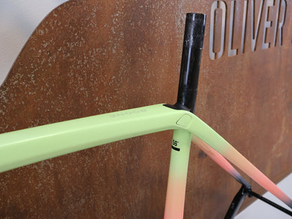 Gravel-/Cyclocrossrahmen von Trek, TREK BOONE RAHMENSET / LOWSTICK TO LIVING CORAL FADE / DISC / 56CM vor USEDBIKES-OB.DE Hintergrund