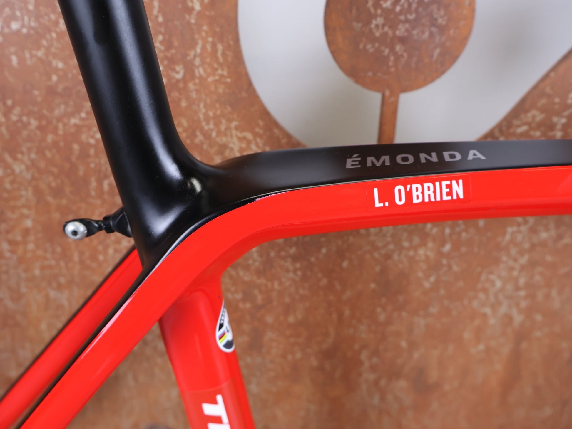 Rennradrahmen von Trek, TREK EMONDA SLR RAHMENSET / LIDL - TREK TEAM / DISC / 60CM vor USEDBIKES - OB.DE Hintergrund