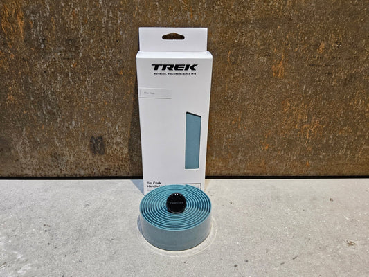 Griffe und Lenkerbänder von Trek, TREK GEL CORK LENKERBANDSET / BLUE SAGE vor USEDBIKES - OB.DE Hintergrund