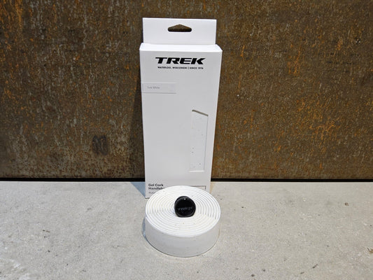 Griffe und Lenkerbänder von Trek, TREK GEL CORK LENKERBANDSET / WHITE vor USEDBIKES - OB.DE Hintergrund