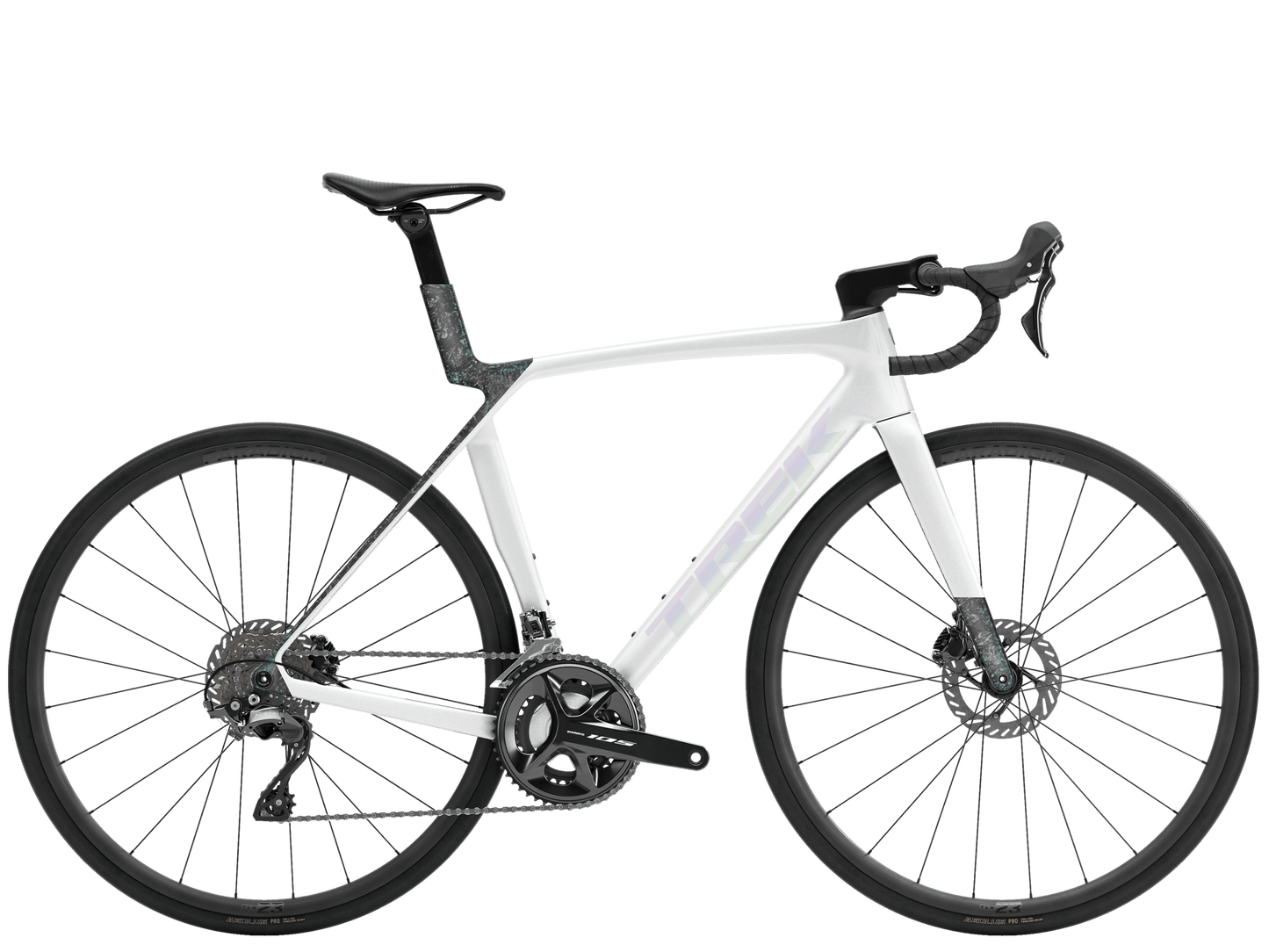 Rennrad von Trek, TREK MADONE SL 5 GEN 8 / GLOSS CRYSTAL WHITE / MATTE DEEP SMOKE / S vor USEDBIKES - OB.DE Hintergrund