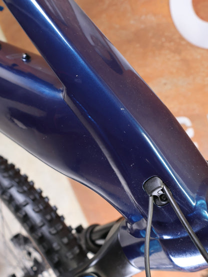 E - Mountainbike von Trek, TREK POWERFLY+ FS 8 GEN 4 / MATTE/GLOSS MULSANNE BLUE / M vor USEDBIKES - OB.DE Hintergrund