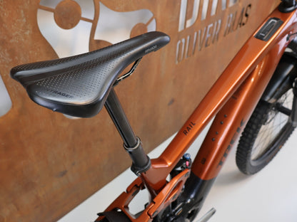 E - Mountainbike von Trek, TREK RAIL+ 9.8 GX AXS T - TYPE GEN 5 / GRÖSSE L / 800 WH / PENNYFLAKE vor USEDBIKES - OB.DE Hintergrund