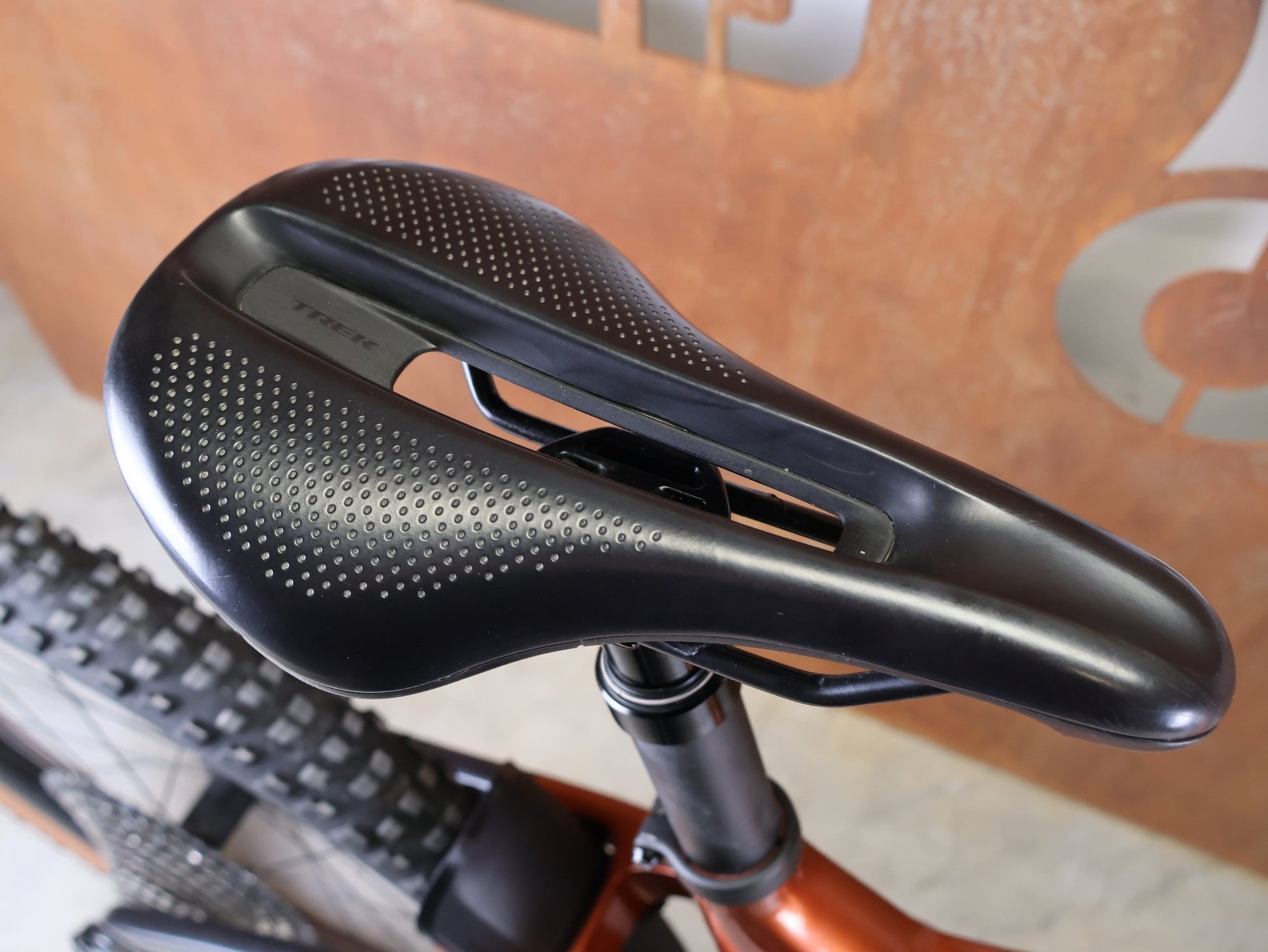 E - Mountainbike von Trek, TREK RAIL+ 9.8 GX AXS T - TYPE GEN 5 / PENNYFLAKE / L vor USEDBIKES - OB.DE Hintergrund