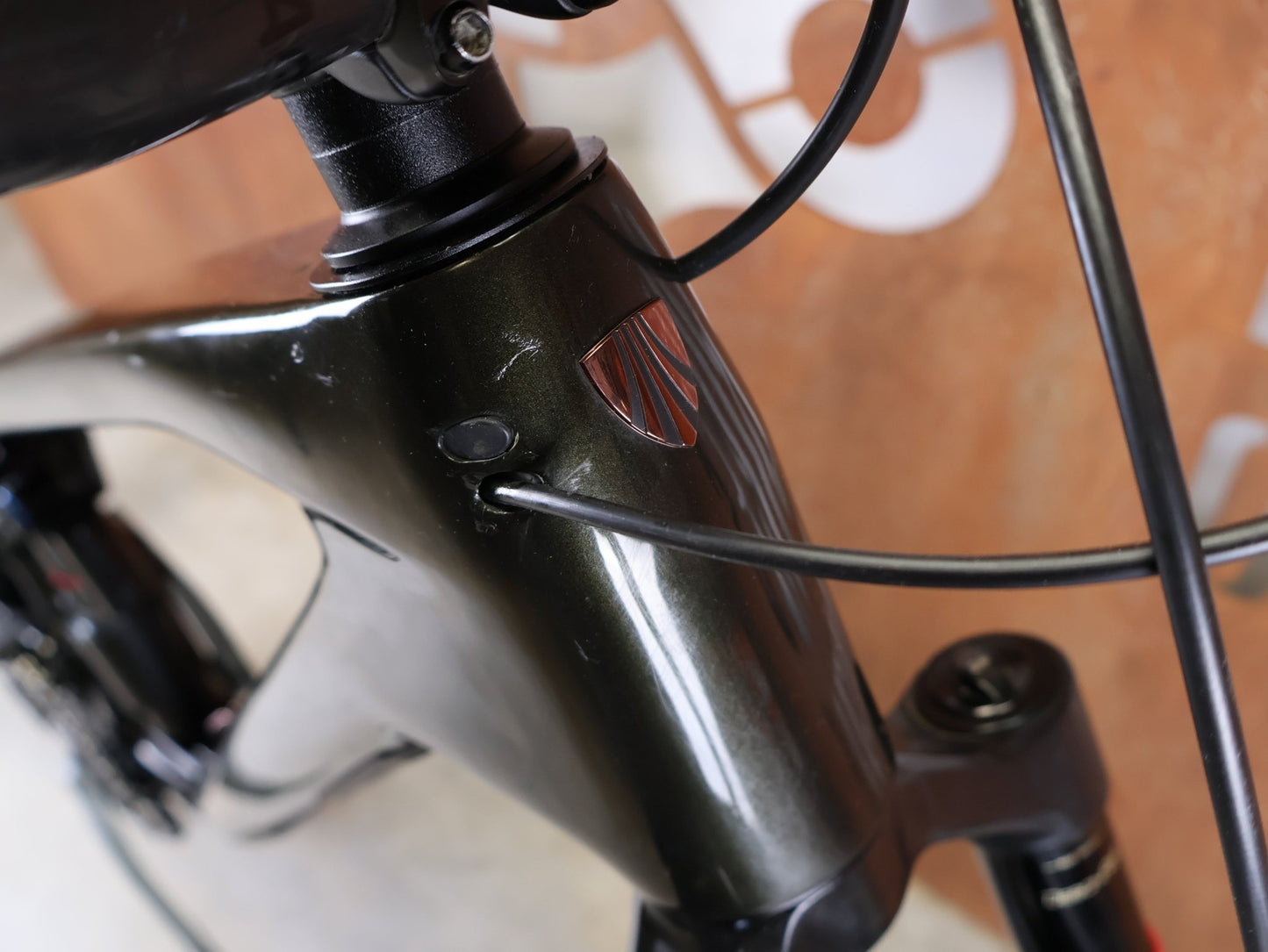 Mountainbike von Trek, TREK SLASH 9.8 GX AXS T - TYPE GEN 6 / BLACK OLIVE / XL vor USEDBIKES - OB.DE Hintergrund