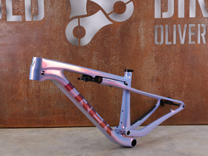 Mountainbikerahmen von Trek, TREK SUPERCALIBER SLR GEN 2 RAHMENSET – OCLV CARBON ICON TEAM LACKIERUNG / S vor USEDBIKES - OB.DE Hintergrund