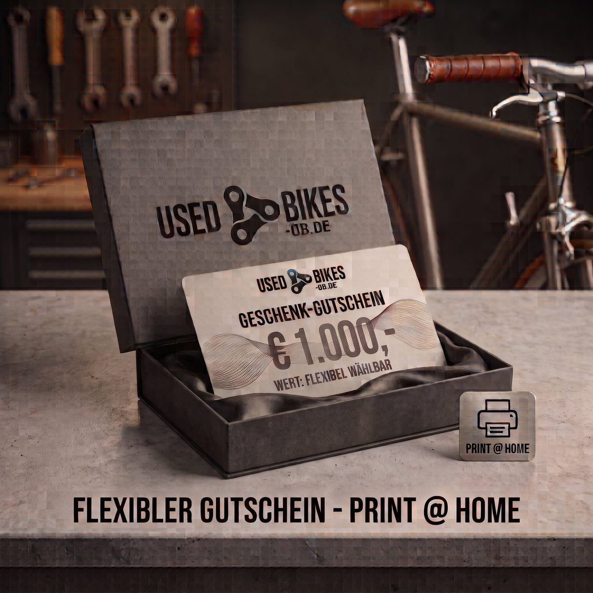Gutschein von Used Bikes Oliver Blas GmbH, USEDBIKES-OB.DE - Geschenkgutschein vor USEDBIKES-OB.DE Hintergrund