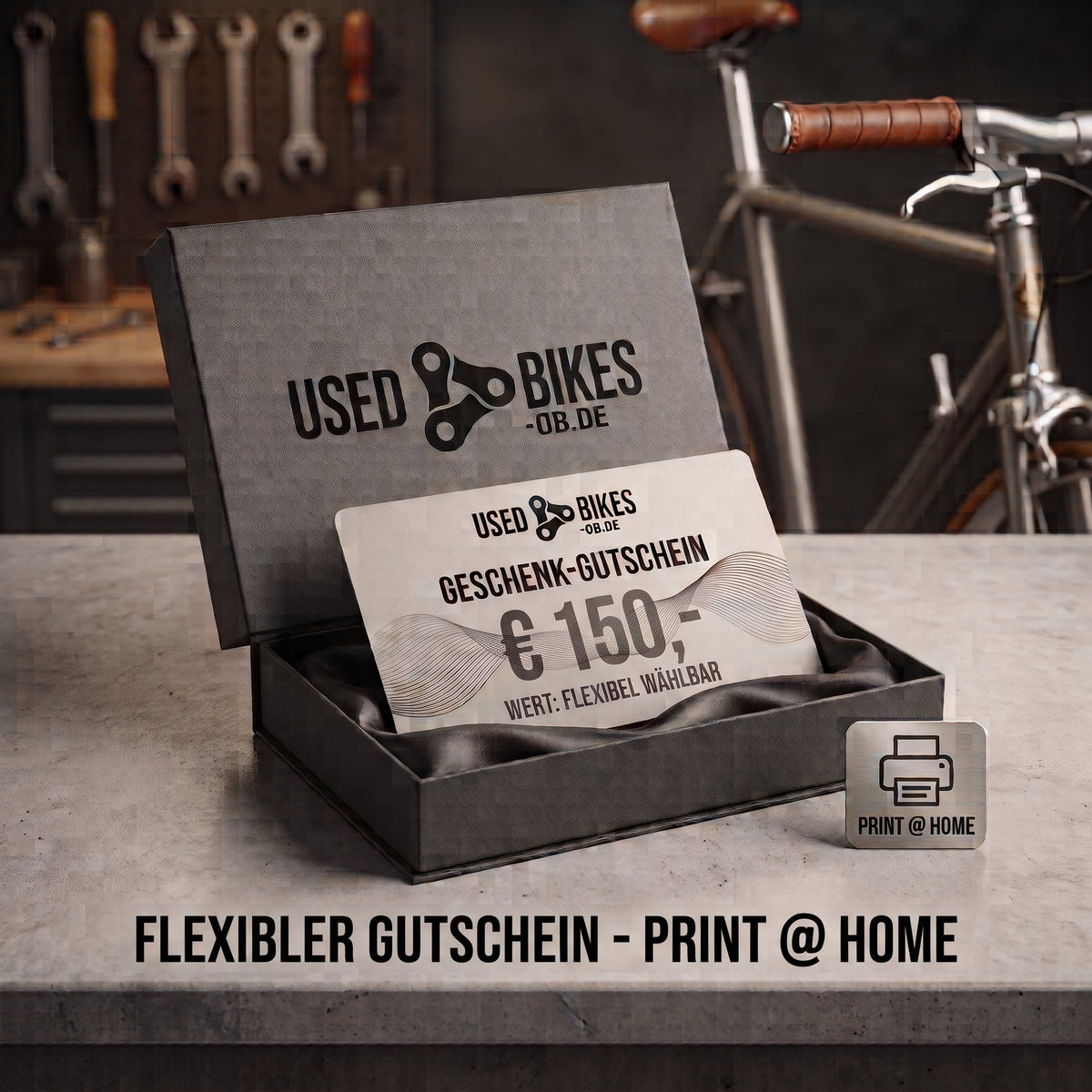 Gutschein von Used Bikes Oliver Blas GmbH, USEDBIKES-OB.DE - Geschenkgutschein vor USEDBIKES-OB.DE Hintergrund